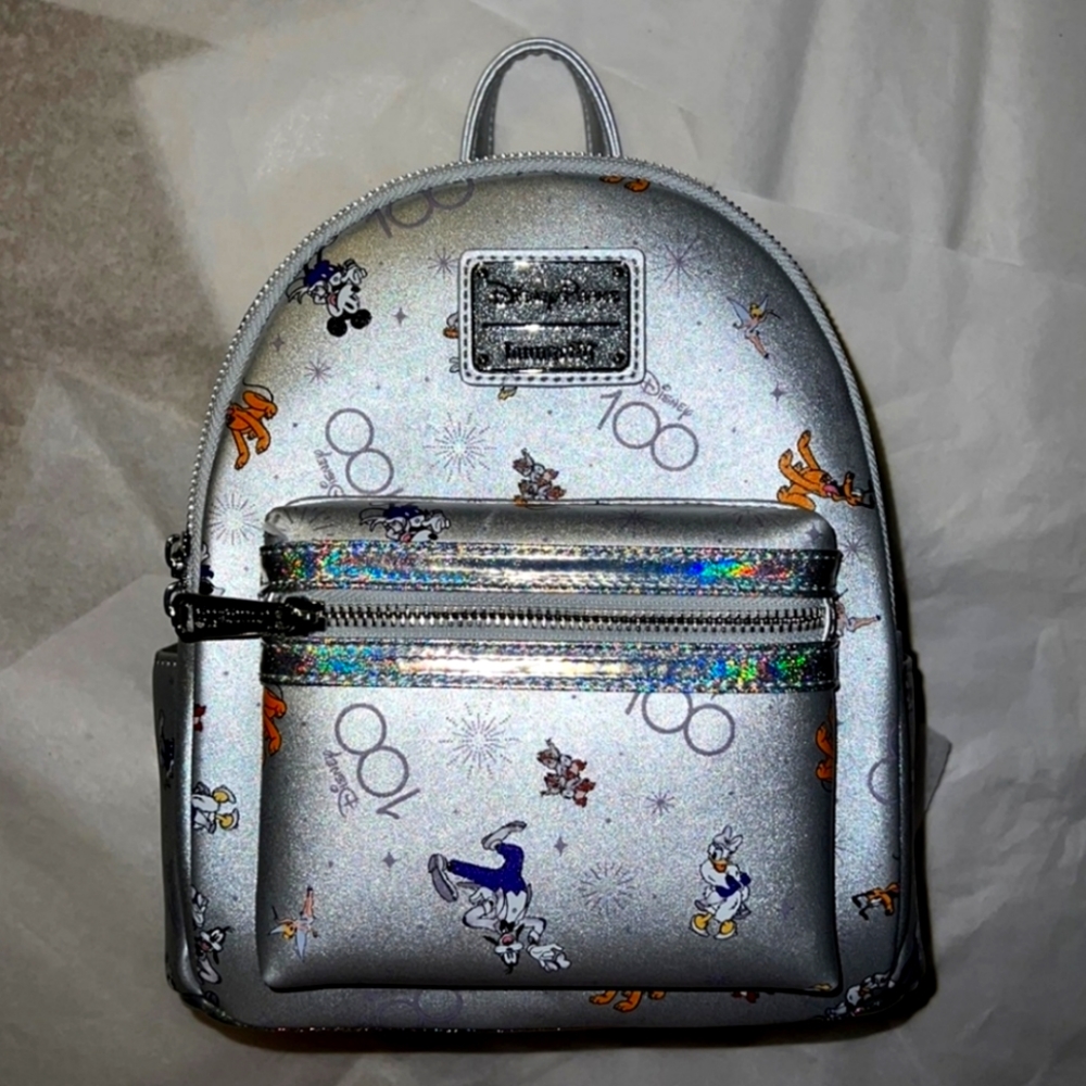 NWT Disney 100th Anniversary Platinum Mickey & Friends Mini Backpack
